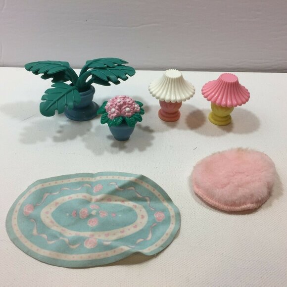 Other - Vintage Doll House Furniture Lamps Area Rugs Decorative House Plants Decoration